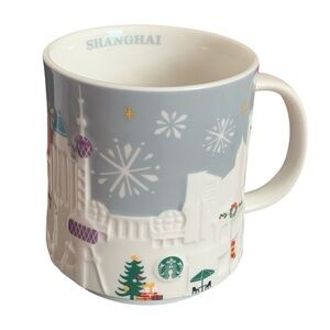 Starbucks Shanghai Christmas Silver City Collectors Mug 16oz
